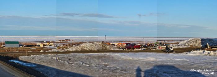 Weather and sea ice conditions near Nome. Photo courtesy of Boogles Johnson.
