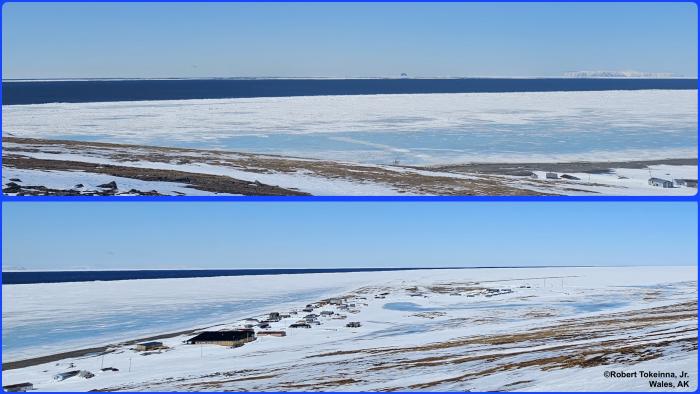 Weather and sea ice conditions in Wales. Photos courtesy of Robert Tokeinna, Jr. 