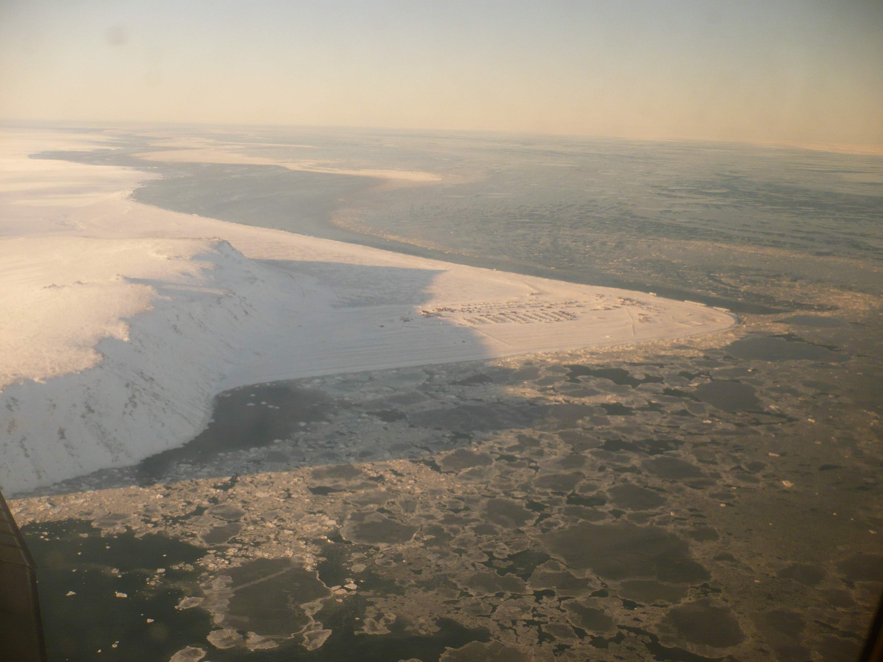 10 March 2011 aerial photo of sea ice near Gambell