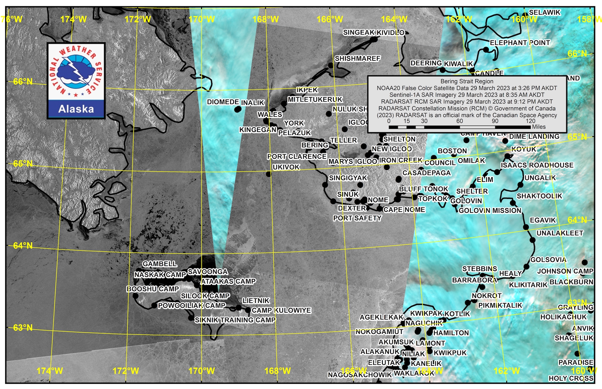 Bering Strait Area Satellite Image