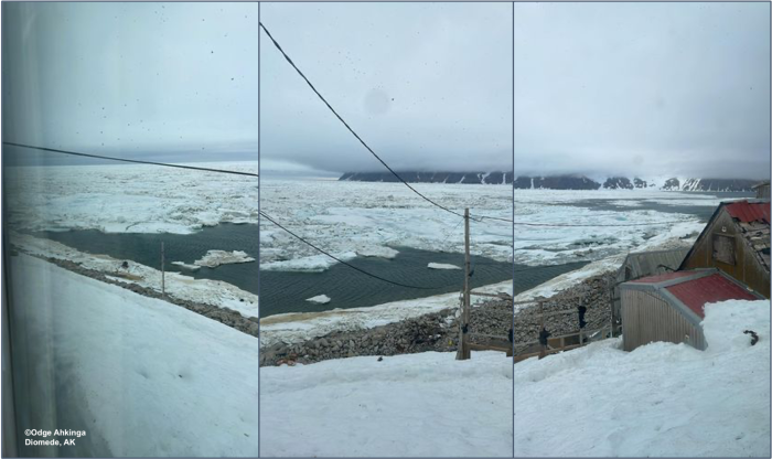 Updated weather and sea-ice conditions in Diomede, 9:55 p.m. Friday evening. Photos courtesy of Odge Ahkinga.