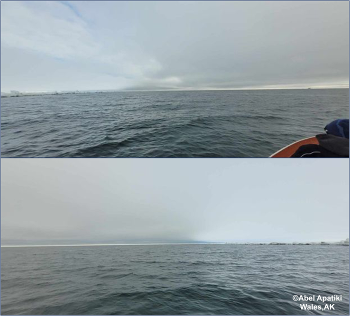 Weather and sea conditions near Wales, AK. Photos courtesy of Abel Apatiki.