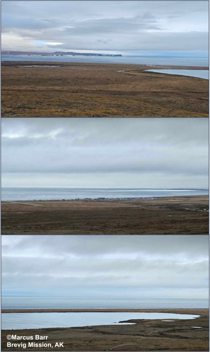 Weather and sea-ice conditions near Brevig Mission. Photos courtesy of Marcus Barr.