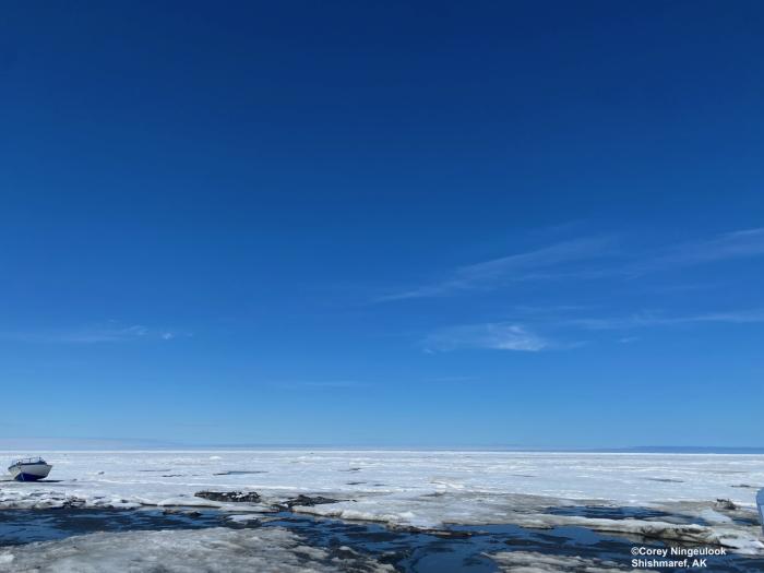 Weather and sea-ice conditions in Shishmaref. Photo courtesy of Corey Ningeulook.