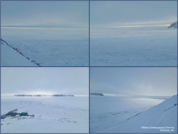 Weather and sea-ice conditions in Diomede. Photos courtesy of Marty Ozenna.