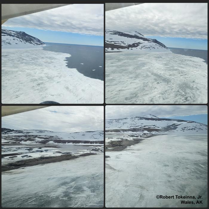 Weather and sea-ice conditions near Wales. Photos courtesy of Robert Tokeinna, Jr.